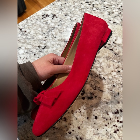 Talbots Edison Knot Suede Flats Red Bow Women’s Size 11 - Picture 10 of 10